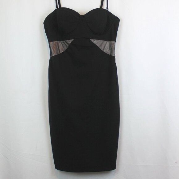 Kardashian Kollection Black Gold Tube Top Body Fitting Pencil Dress - Picture 4 of 12